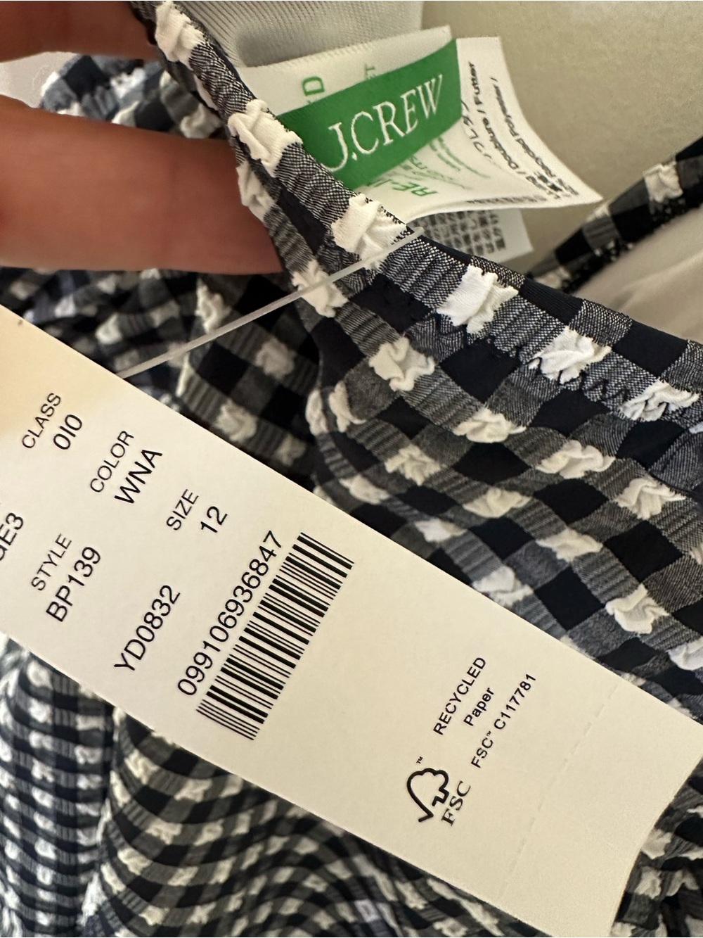 NWT J.crew Ruched swim dress in classic gingham - Picture 6 of 9